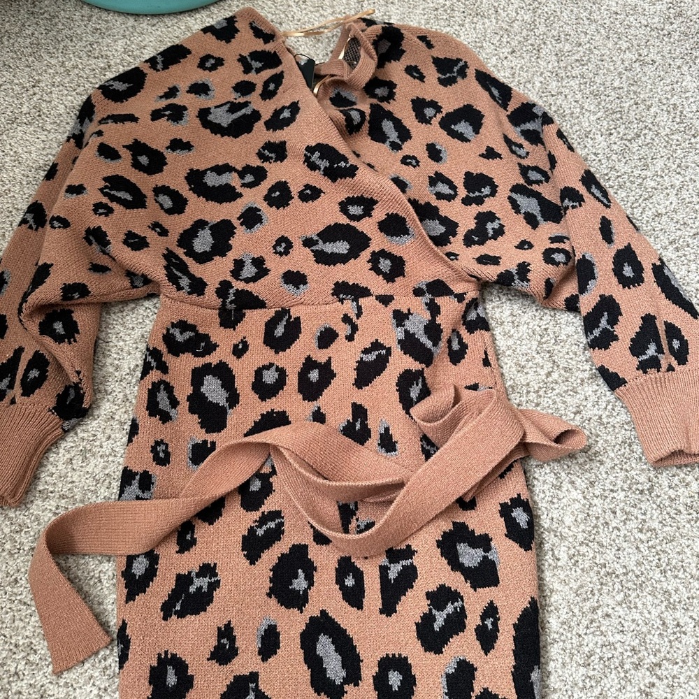 Leopard Print Knit Dress